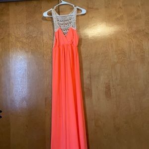 Long coral dress